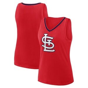 Logo Athletic St Louis Cardinals MLB Tank Top Women Large Red V-Neck NEW